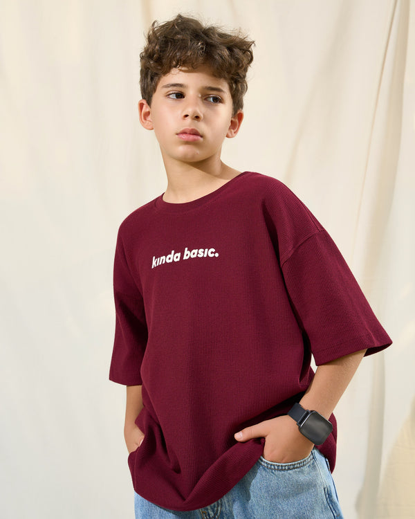 Burgundy Kinda Basic. Jacquard T-shirt