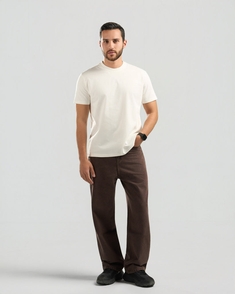 Basic Regular Fit T-shirt Offwhite | Essential Tee – TOUCAN WEAR