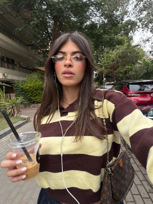 Honey Striped Soft Knit Polo