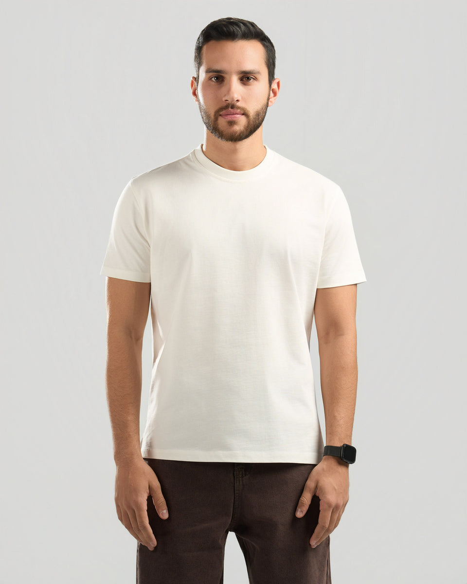 Basic Regular Fit T-shirt Offwhite | Essential Tee – TOUCAN WEAR