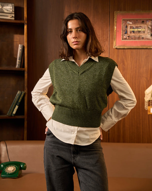 Olive Knit Vest