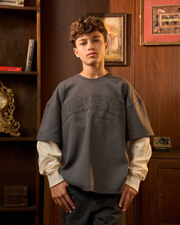 Steel Elevated Double-Sleeve Sweatshirt
