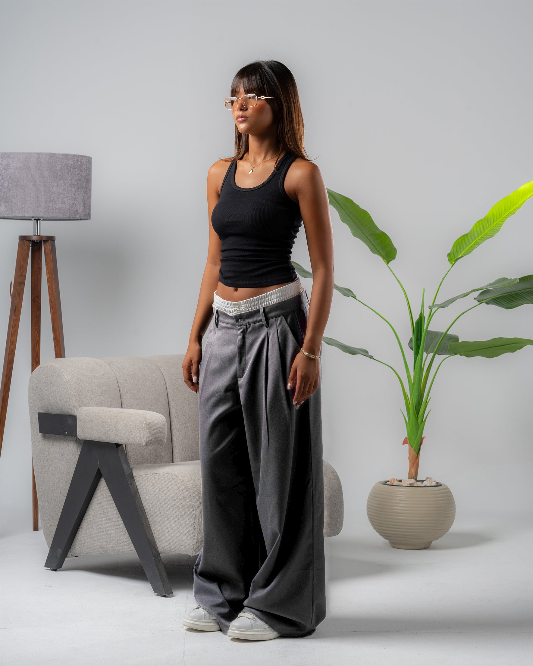 Grey Double Waist Wide leg pants – TOUCAN WEAR