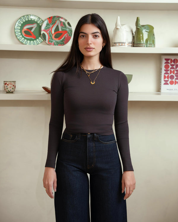 Steel Basic Ribbed Long Sleeves Tshirt