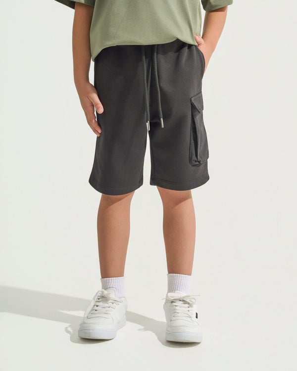 Black Plain Jogger Shorts