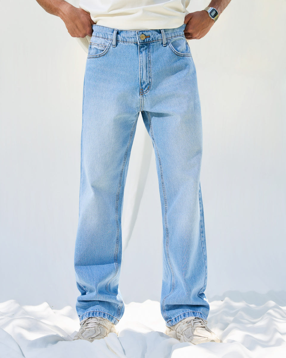 Light Blue Basic Straight Jeans – TOUCAN WEAR
