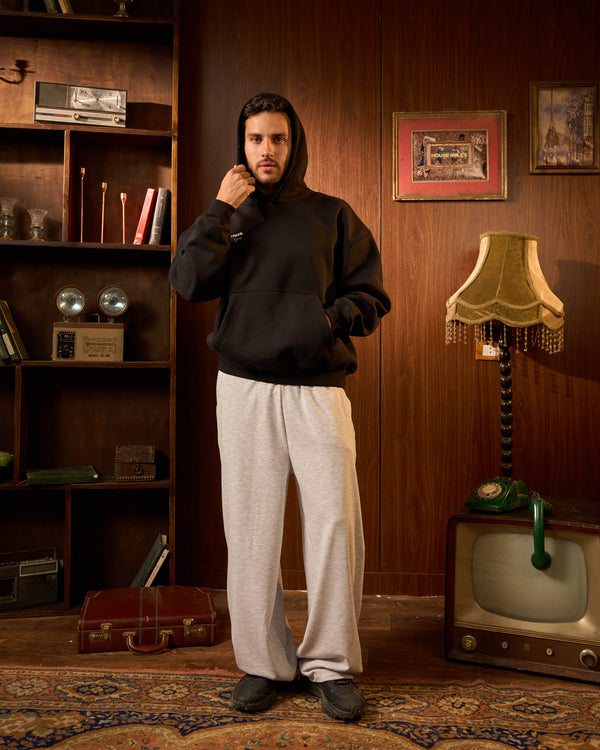 Heather Grey Extra Wide Leg Sweatpants